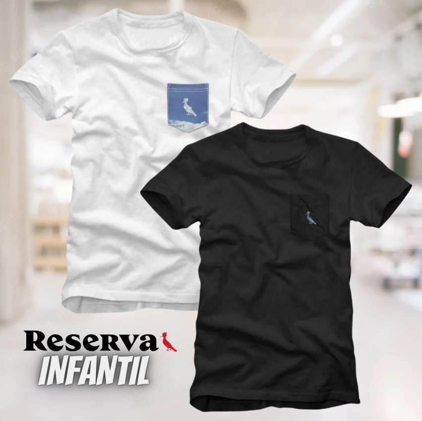 Kit 2 Camisetas Bolso Pica Pau Xadrez E Nuvem Reserva Mini - Adoro